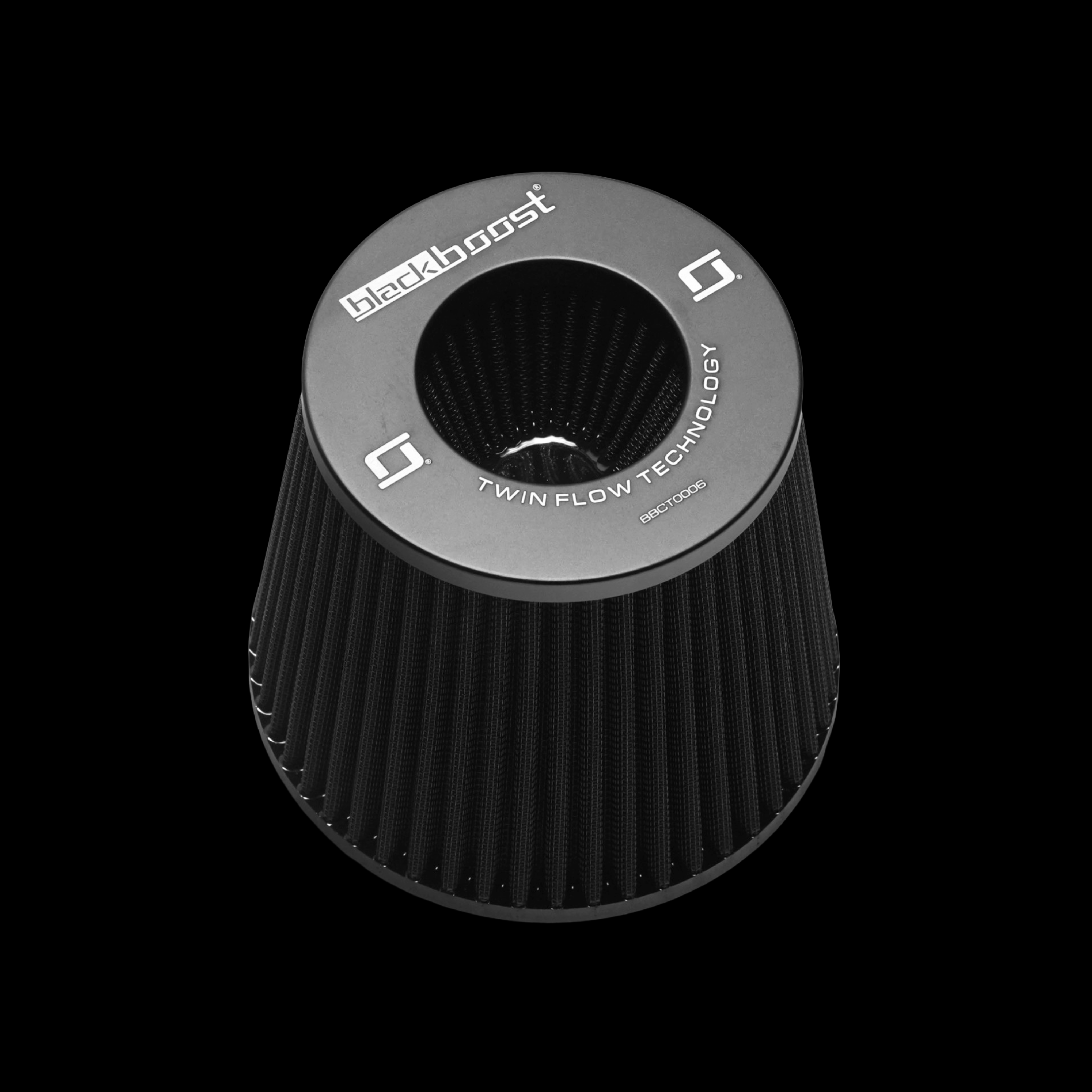 BlackBoost Conical Twin Flow Synthetic Dry Air Filters (5.5" x 180mm)