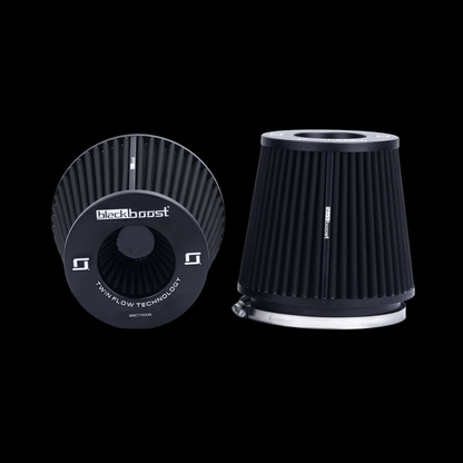 BlackBoost Conical Twin Flow Synthetic Dry Air Filters (5.5" x 180mm) SET OF 2